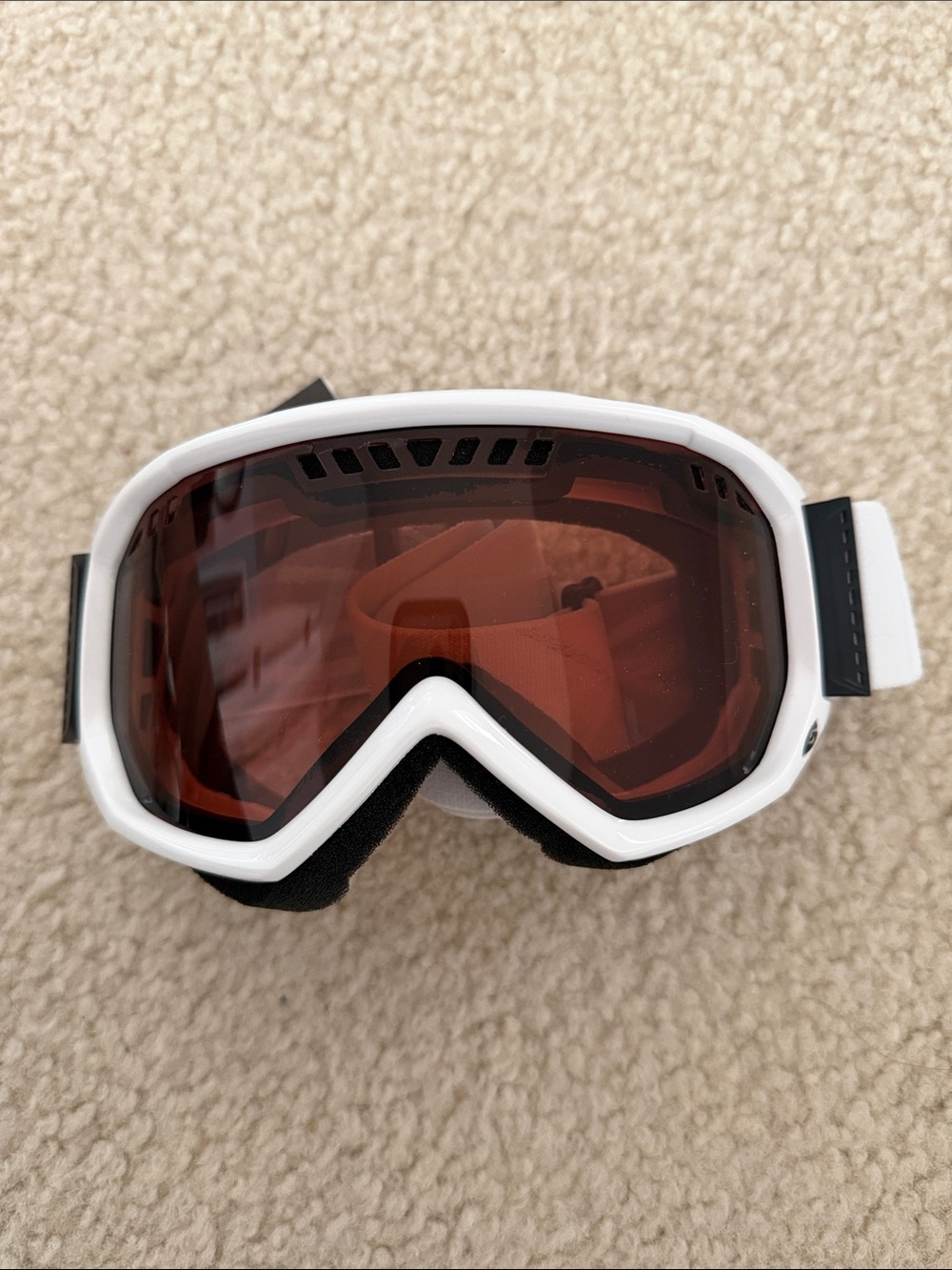 Smith Optics White Snow Goggles with Amber Lens - unisex